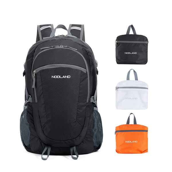 NODLAND - Mochila ligera y plegable para senderismo, 45L, resistente al  agua, mochila de hidratación, Blanco, Mochilas Daypack